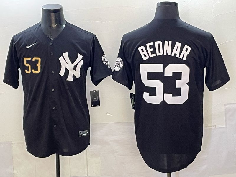 Men New York Yankees #53 Bednar Black Game Nike MLB 2025 Jersey 01